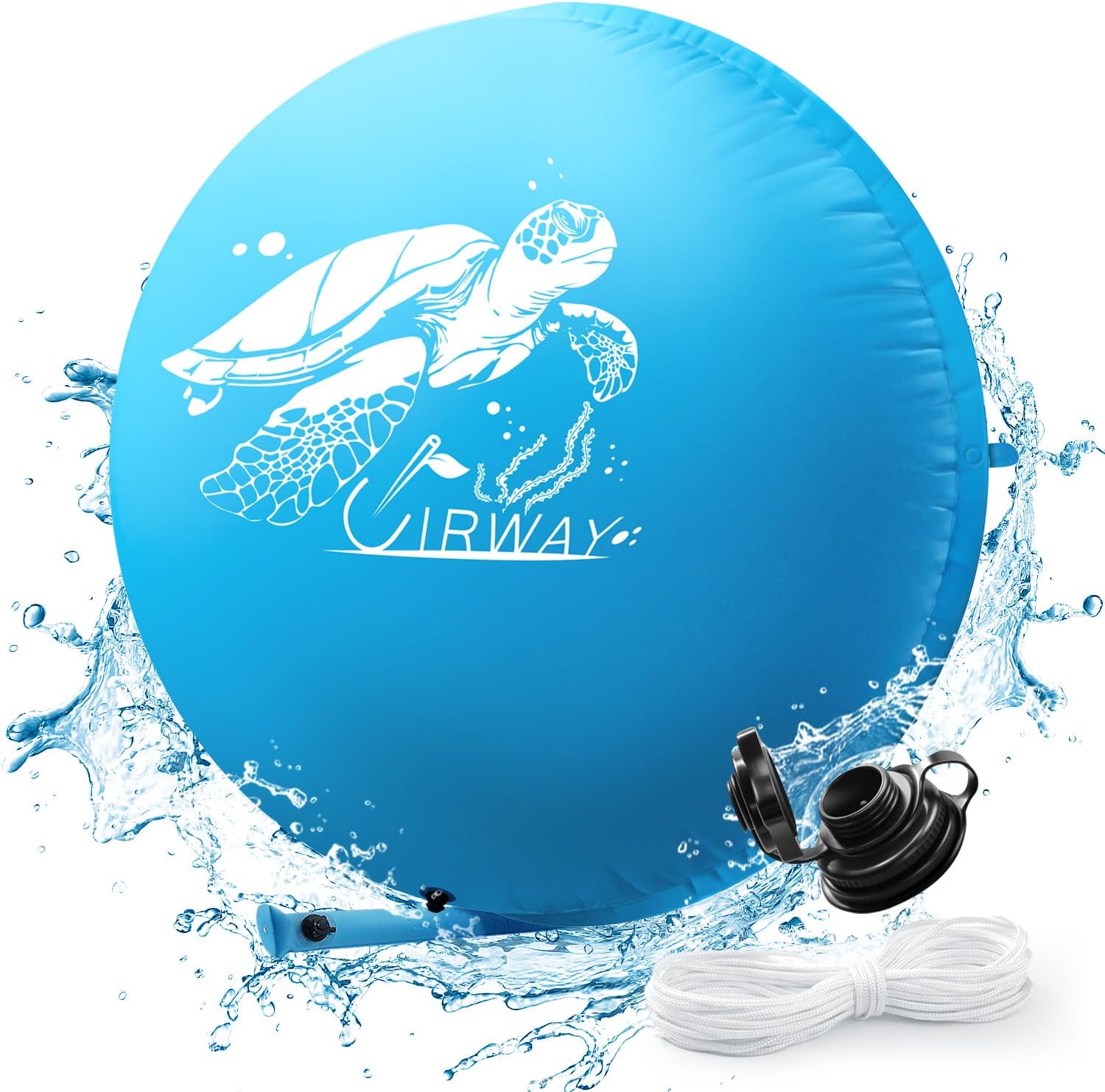 UIRWAY Upgrade Pool Pillows for Above Ground Pools, 10ft Dia. Air Pillow for Winterizing Winter Pool Pillows Cover Closing Kit, Durable 0.6mm PVC, Swimming Pool Ice Equalizer, Faster Inflate 2 Valves