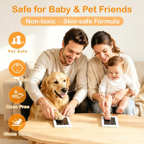 Nabance Inkless Paw Print Kit for Dogs Cat, Mess-Free Pet Paw & Nose Print