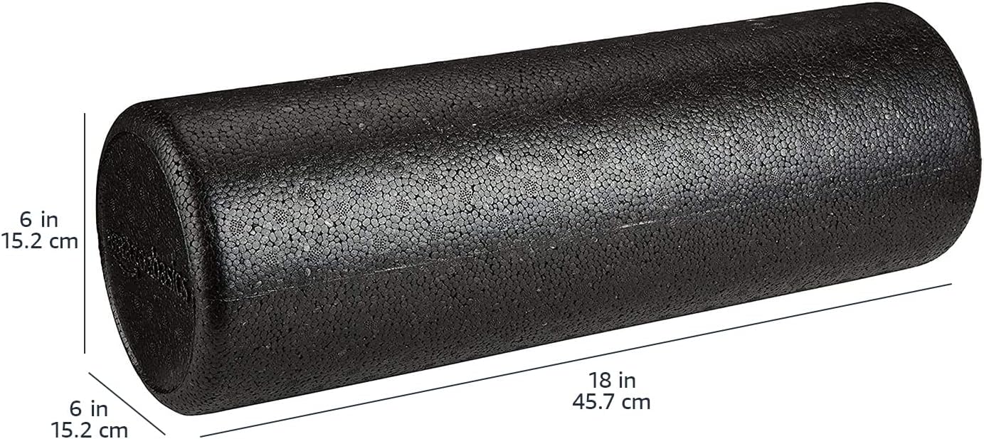 Amazon Basics High-Density Foam Roller for Exercise and Recovery, 18 Inches, Black