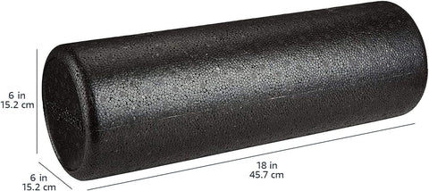 Amazon Basics High-Density Foam Roller for Exercise and Recovery, 18 Inches, Black