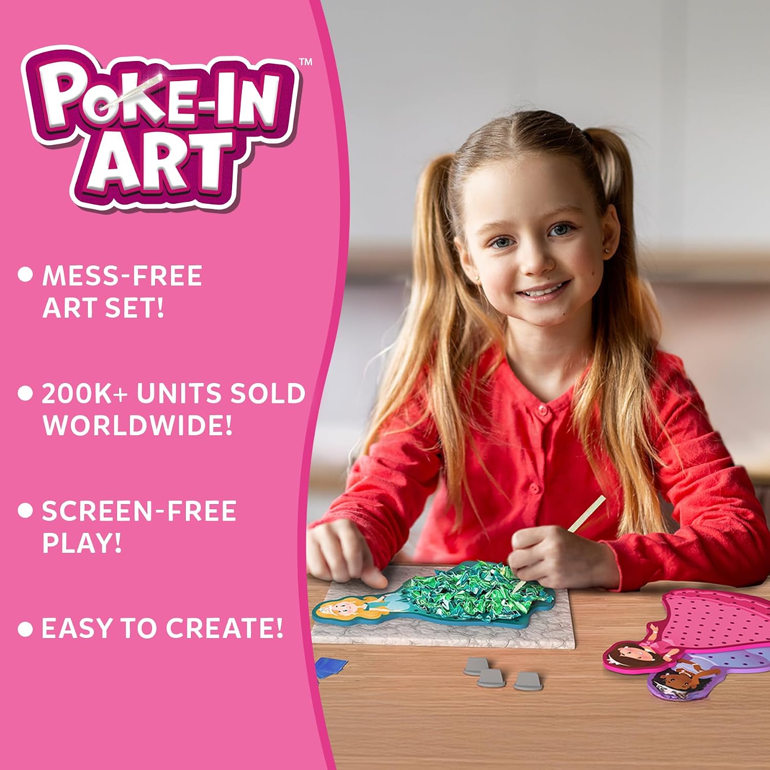 Skillmatics Poke-in Art – Magical Princesses, Wood Craft Kit, Gift for Kids