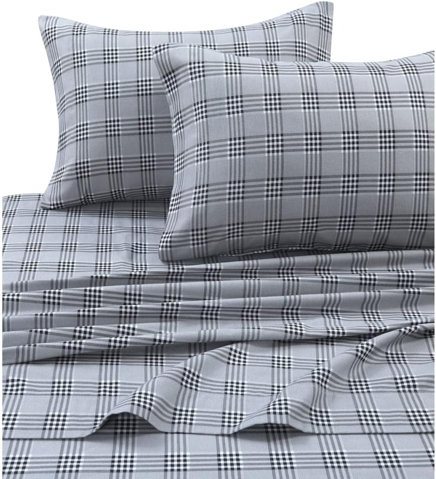 Tribeca Living King Deep Pocket Flannel Sheet Set, Snowflakes Multi