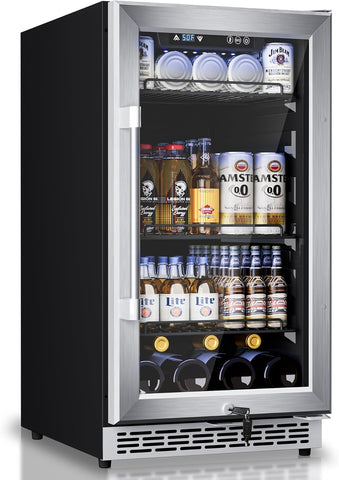 18-Inch Beverage Refrigerator, Holds Up to 160 Cans, Beverage Cooler