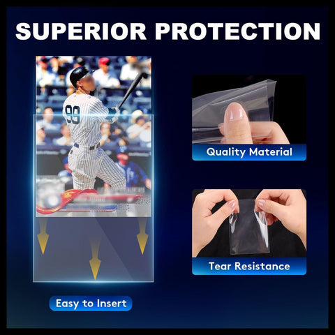 1000ct Card Sleeves for Trading Cards, Clear Soft Baseball Sports Sleeves