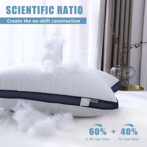 Meoflaw Gusseted Standard Size Bed Pillows Set of 2, Luxury Hotel Pillows