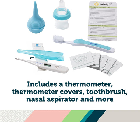 Safety 1st Deluxe Baby Healthcare and Grooming Kit, Arctic Blue, Newborn Baby Essentials, One Size, 25 Pieces