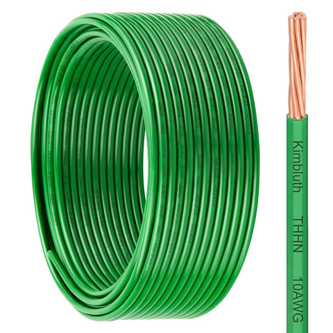 THHN Wire 10 Gauge 25 FT Stranded Copper Wire, Green