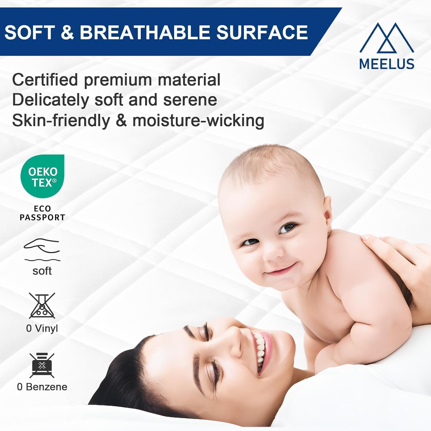 Twin XL Mattress Protector Waterproof, Fitted Deep Pocket 8"-21", Black