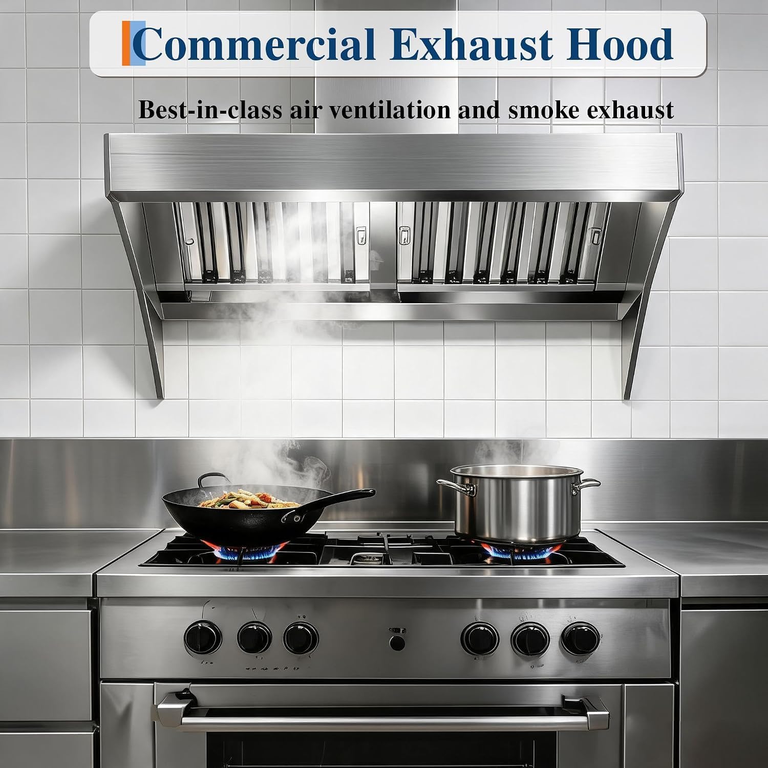 Jojoka Commercial Exhaust Hood, 7FT Food Truck Hood Exhaust