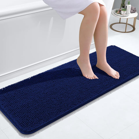 OLANLY Bathroom Runner Rugs 47x17, Extra Soft Absorbent Chenille Bath Rugs