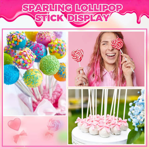 1200Pcs Cake Pop Sticks and Wrappers, 6IN Cake Pop Sticks with Ties for Lollipops, Chocolates Cookies, Candies
