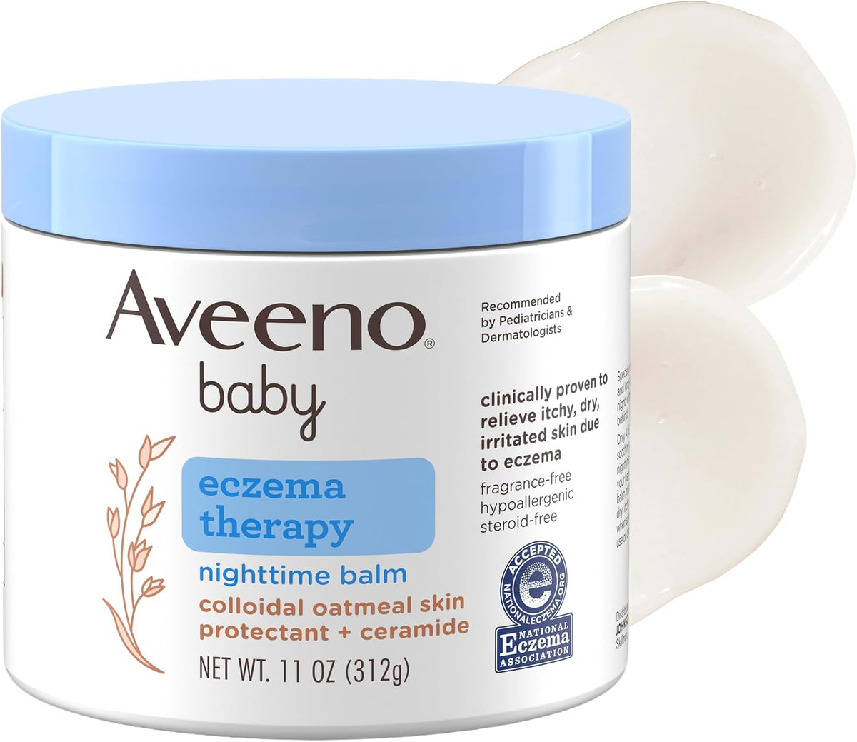 Aveeno Baby Eczema Therapy Nighttime Body Balm, Hypoallergenic, 11 oz