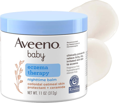 Aveeno Baby Eczema Therapy Nighttime Body Balm, Hypoallergenic, 11 oz