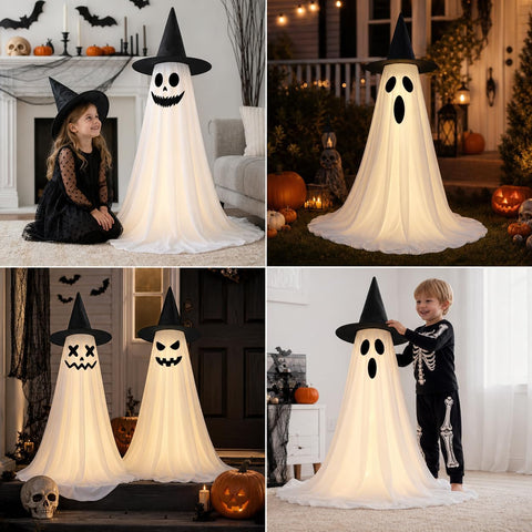 2‑Pack 63" Halloween Decorations Outdoor Indoor with Remote Control