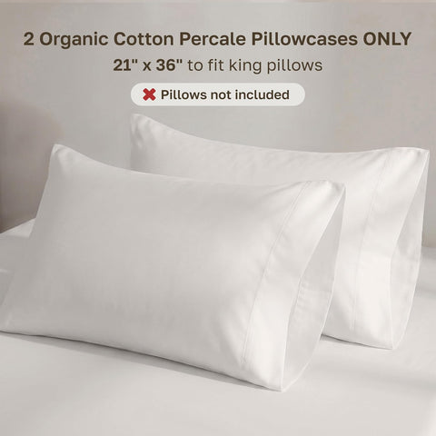 California Design Den 100% Organic Cotton 2-Pack Pillowcase King Size