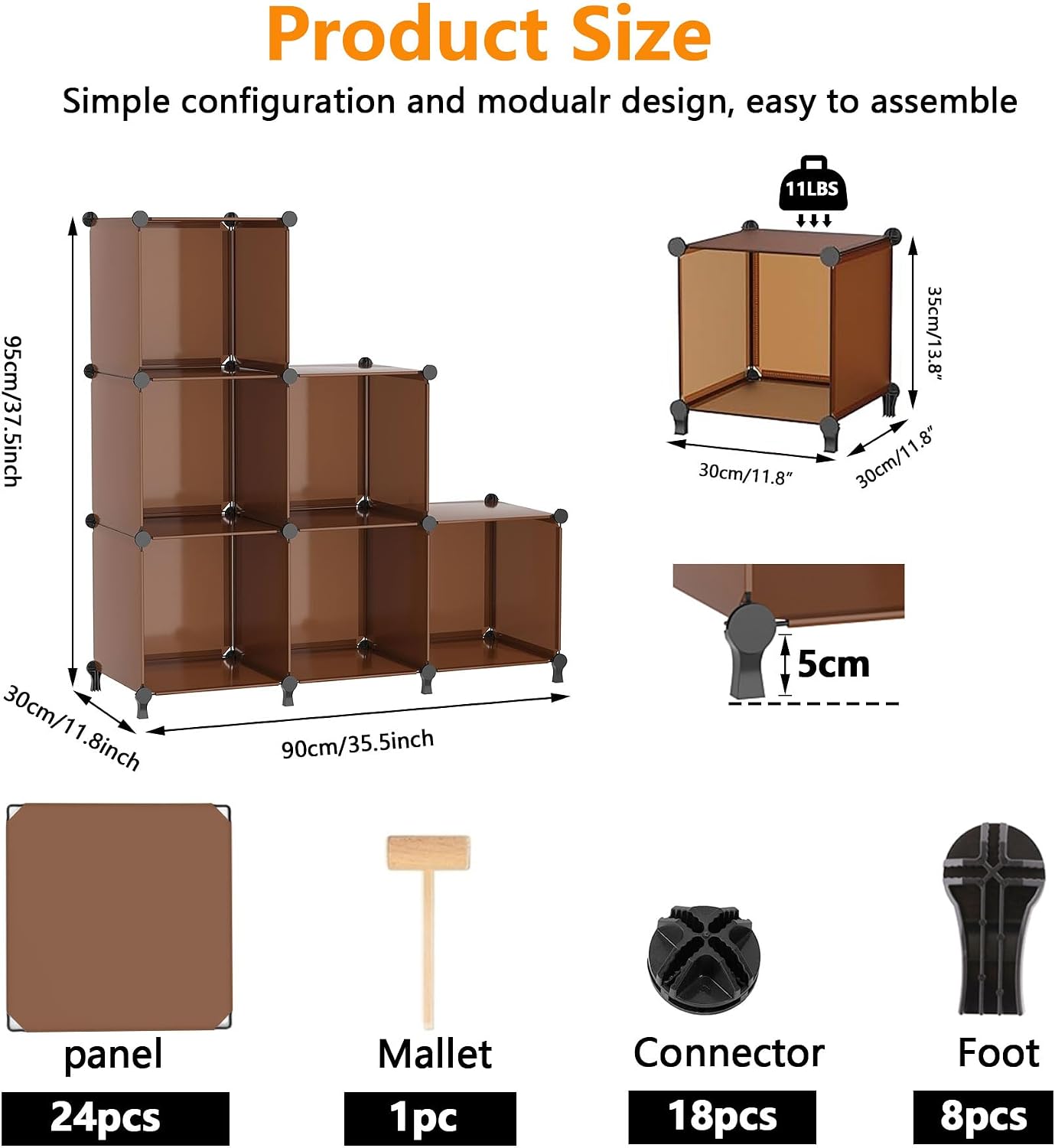 AWTATOS Closet Organizer, 6 Cube Storage Organizer, Closet Storage Shelves