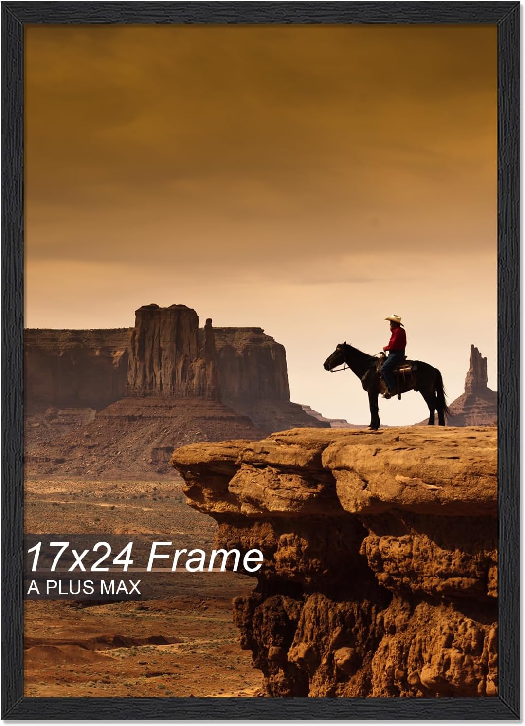 A PLUS MAX 17x24 Picture Frame Black Light Weight Wall Mount
