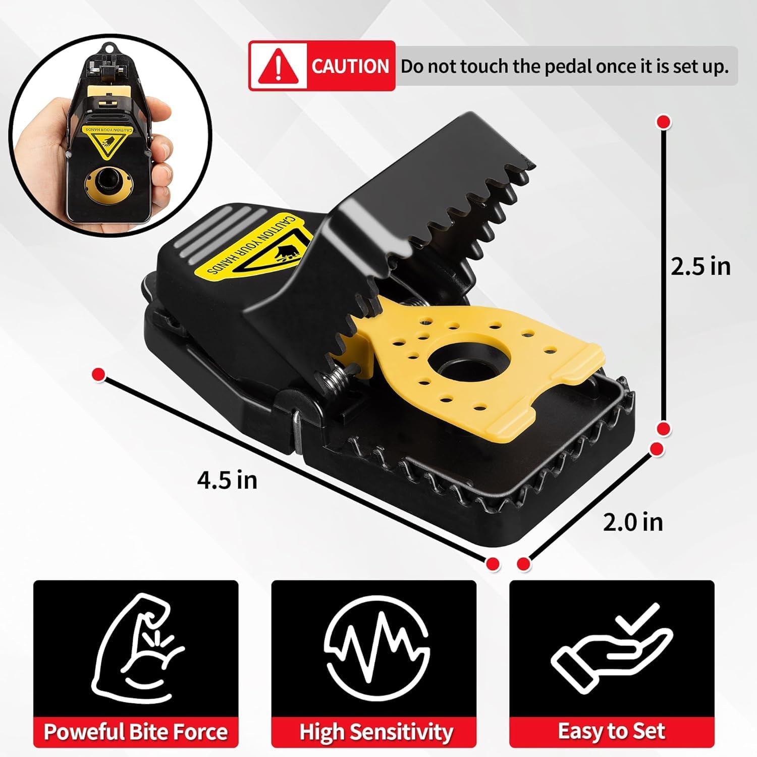 LULUCATCH Mouse Traps Indoor for Home, 96 Pack Snap Traps for Mice, No See Kill Quick-Set Reusable Sanitary Pet Safe Rodent Catcher for Home, Kitchen, Garage, Office