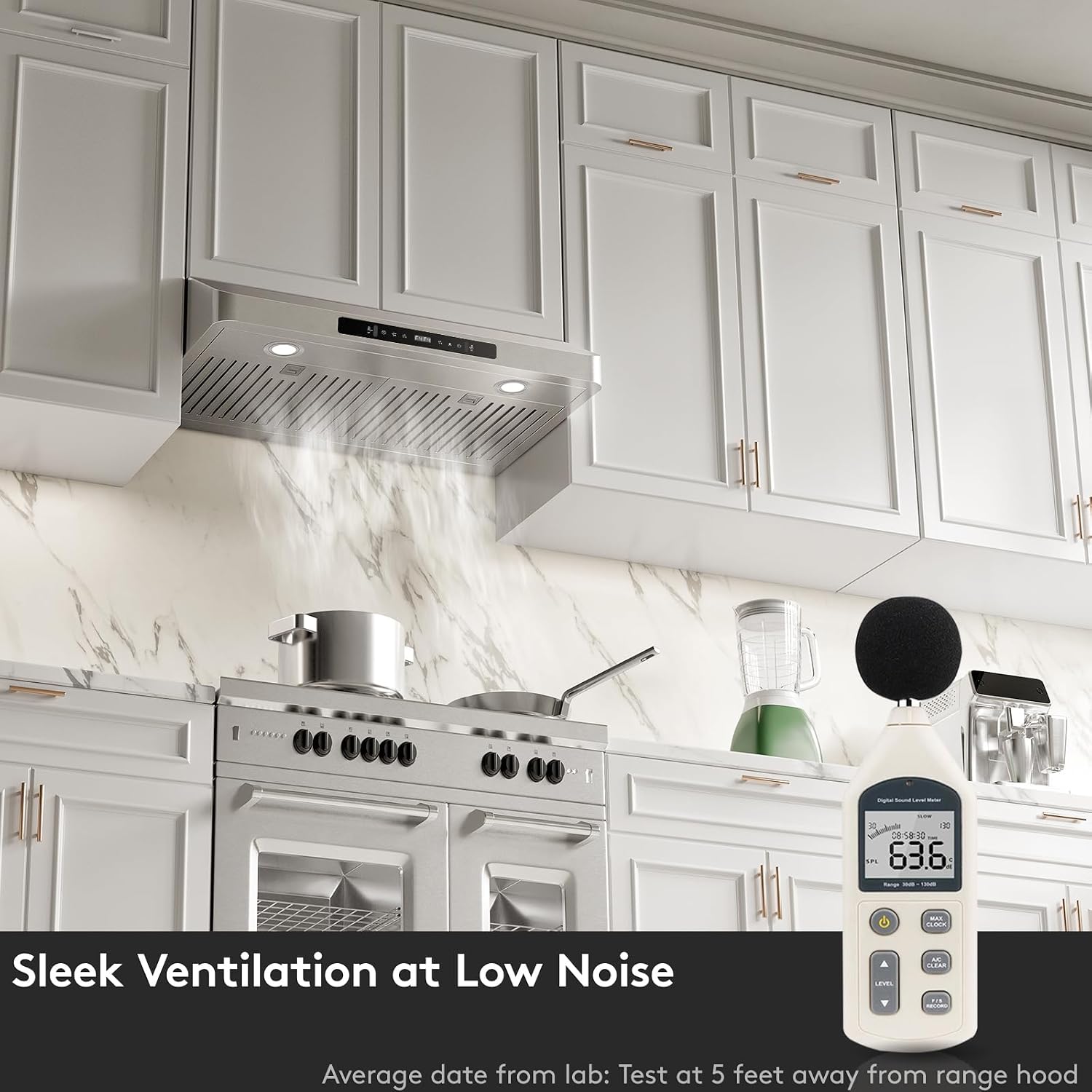 30inch Under Cabinet Range Hood, 900CFM Stainless Steel Vent Hood