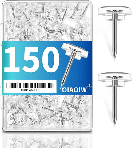 150PCS Clear Thumb Tacks for wall Push pins for wall thumbtacks for Hanging
