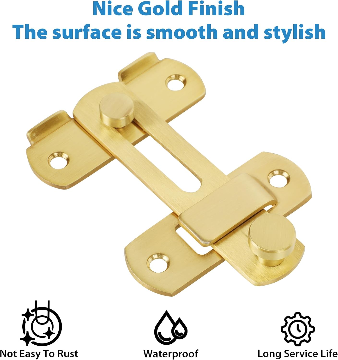 Alise 4 inch Gold SUS304 Stainless Steel Gate Latches for Barn Door