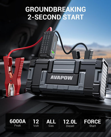 AVAPOW 6000A Car Battery Jump Starter Portable