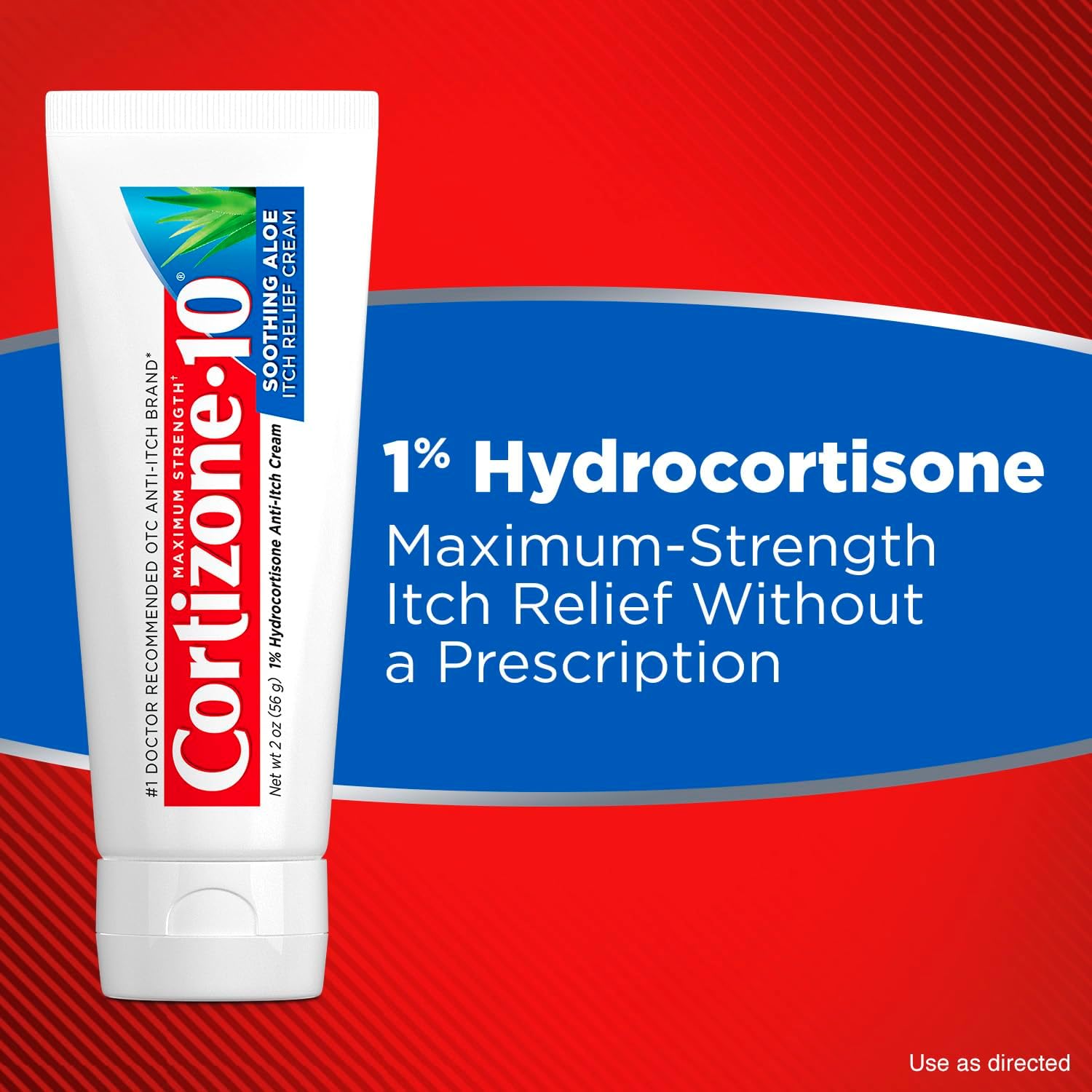 Cortizone-10 Maximum Strength Soothing Aloe Itch Relief Cream, 1% Hydrocortisone, Fast-Acting, Anti-Itch Cream for Bug Bites, Rash, Eczema, Psoriasis, Poison Ivy, Oak, Sumac & More, 2 oz