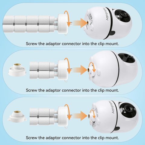 Tripod Baby Monitor Mount for HelloBaby HB6550/ HB6560/ HB65/ HB6351/ HB40/ HB6339/ HB6336, ANMEATE SM935E Monitor, Flexible Baby Camera Stand with 1/4" Screw – Portable, No Drilling
