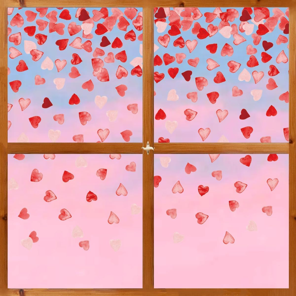 Horaldaily 200 PCS Valentine Window Cling Sticker, Pink Red Tiny Love Hearts Home Party Supplies Shop Window Glass Display Decoration