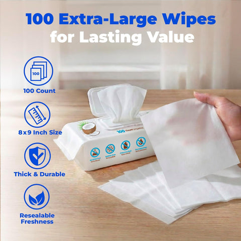 Best Pet Supplies Cleaning Dog Wipes - Moisturizing Coconut 100 Count