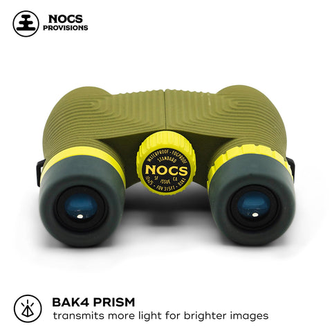 Nocs Provisions Standard Issue 10x25 Waterproof Binoculars, 10X Magnification, Bak4 Prism, Wide View Multi-Coated Lenses for Bird Watching, Hiking & Backpacking - Olive Green
