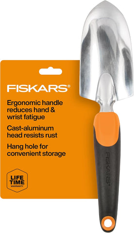 Fiskars Ergo Garden Trowel, Heavy Duty Hand Tool for Digging and Planting