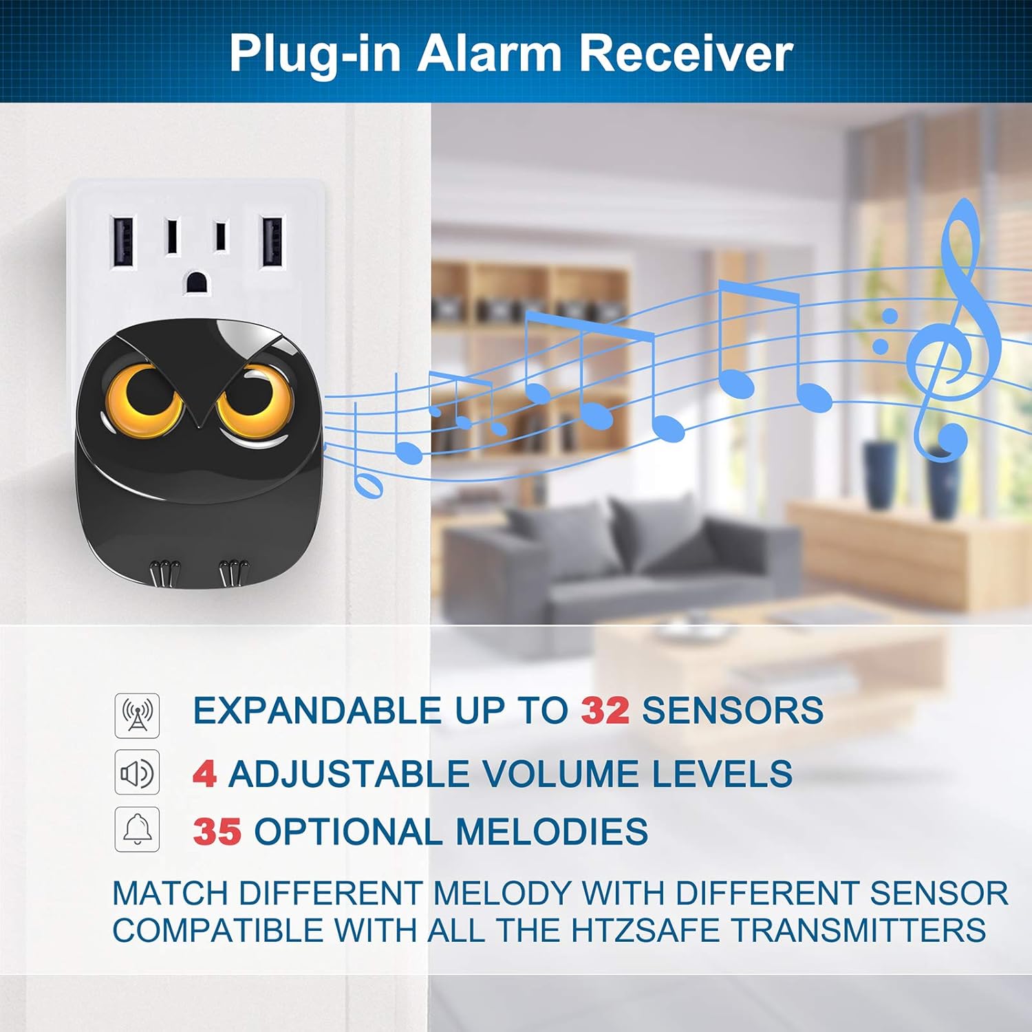 Driveway Alarm- 1/2 Mile Long Range Motion Sensor- 1 Receiver+2 Sensors