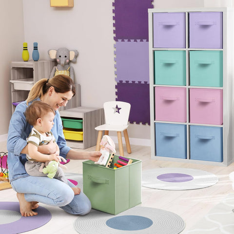 Sorbus Fabric Storage Cubes, 12 Pack (11 Inch, Multi Pastels 2)