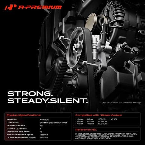 A-Premium Power Steering Pump, with Pulley & Bracket