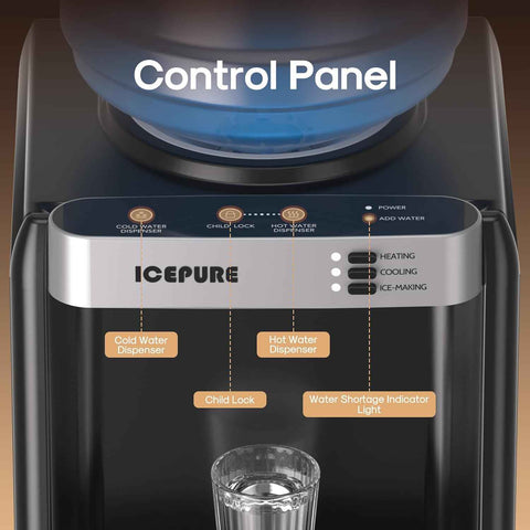 ICEPURE 3-in-1 Water Cooler with Ice Maker, Water Dispenser and Ice Machine