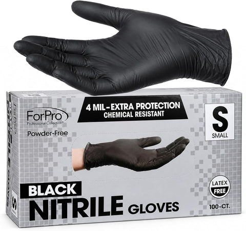 ForPro Disposable Nitrile Gloves, Chemical Resistant, Powder-Free, Latex-Free, Non-Sterile, Food Safe, 4 Mil