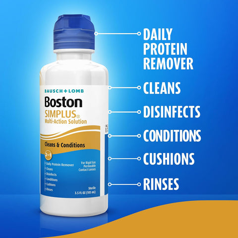 Boston SIMPLUS Multi-Action RGP Contact Lens Solution, 3.5 Fl Oz