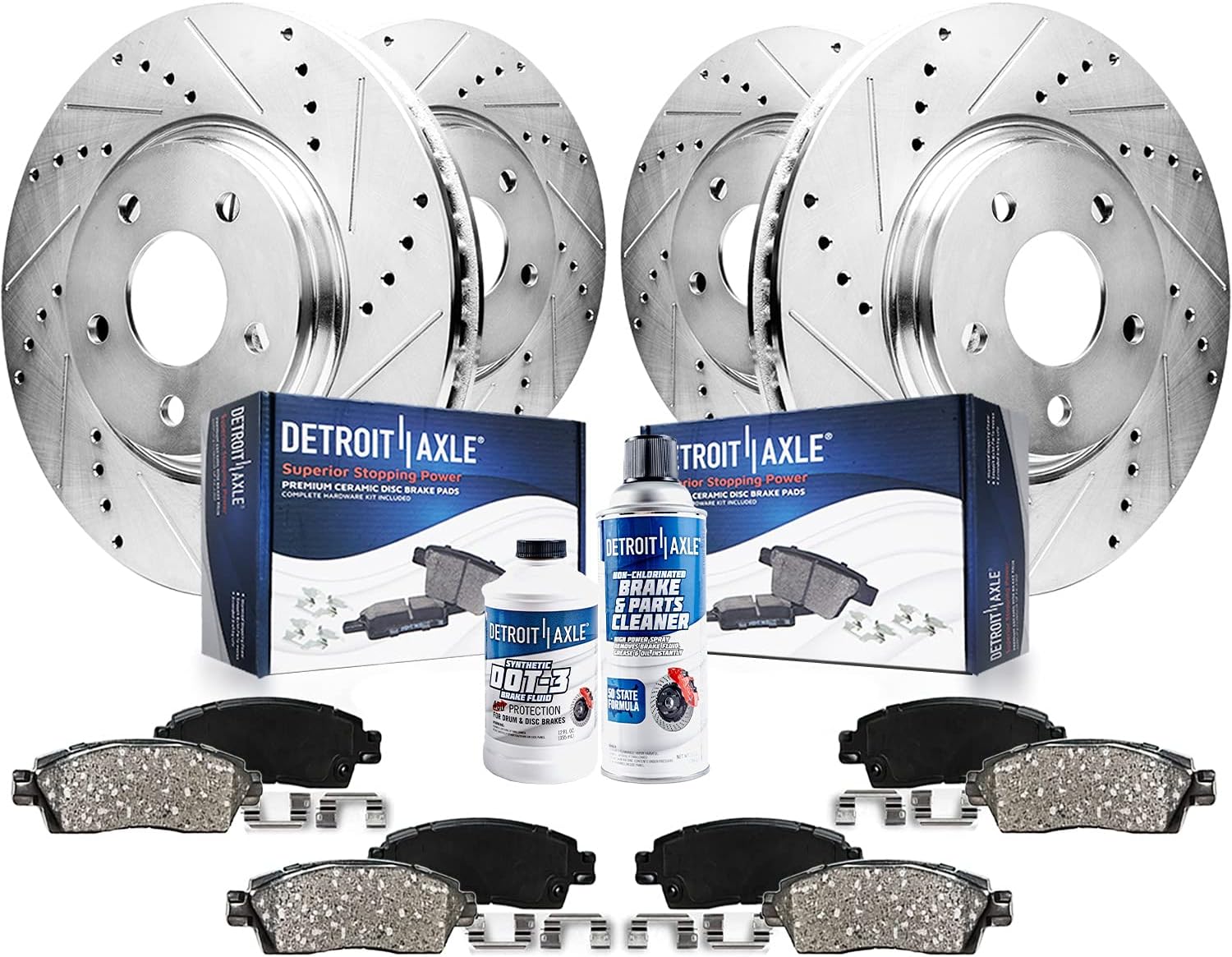 Detroit Axle - Brake Kit for 2015-2023 Mercedes-Benz C300, 2016-2018 C350e