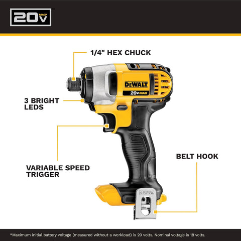 DEWALT 20V MAX Cordless Drill and Impact Driver, Power Tool Combo Kit , Includes 2 Batteries, Charger and Bag (DCK240C2)