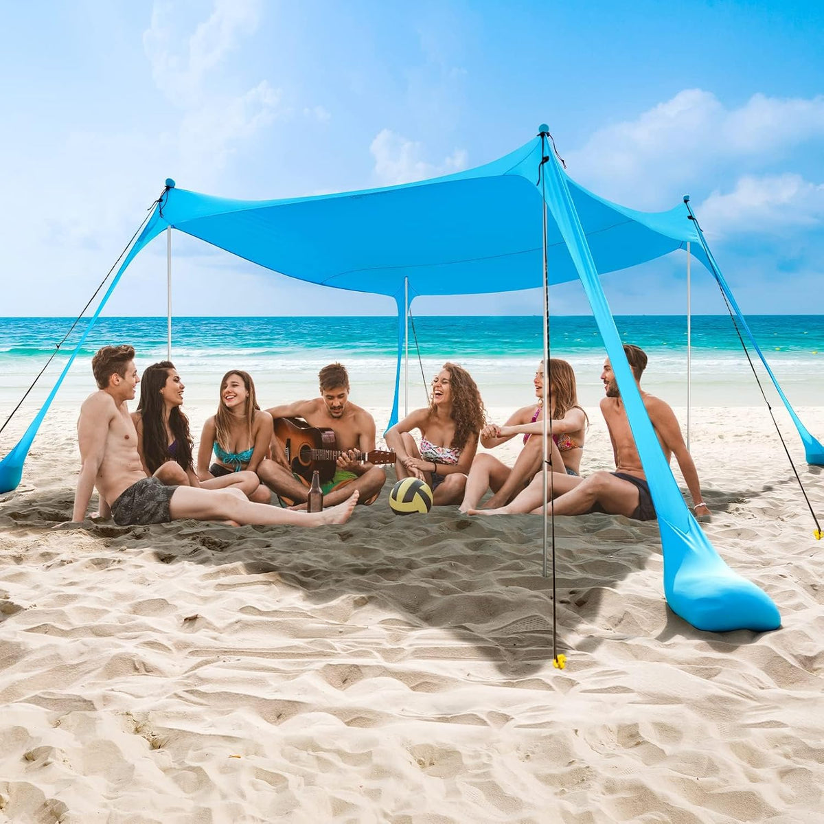 COMMOUDS Beach Tent Sun Shelter, UPF50+ Beach Shade Canopy