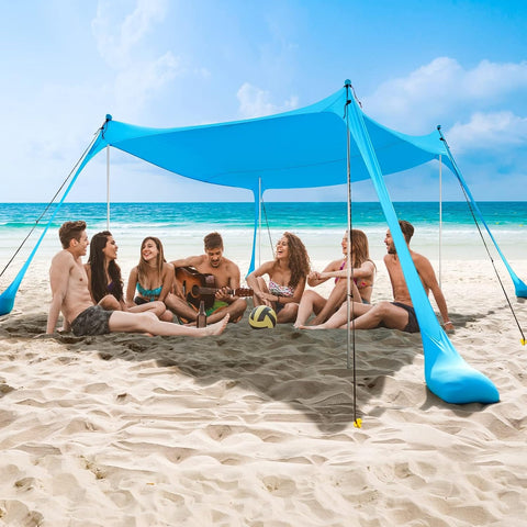 COMMOUDS Beach Tent Sun Shelter, UPF50+ Beach Shade Canopy