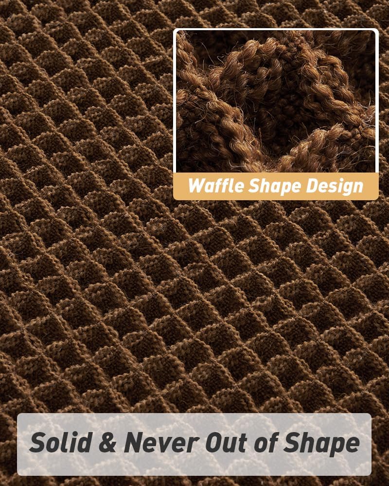 AMOAMI Upgraded Non Slip Absorbent Waffle Bath Mat 24" x 36", Terracotta
