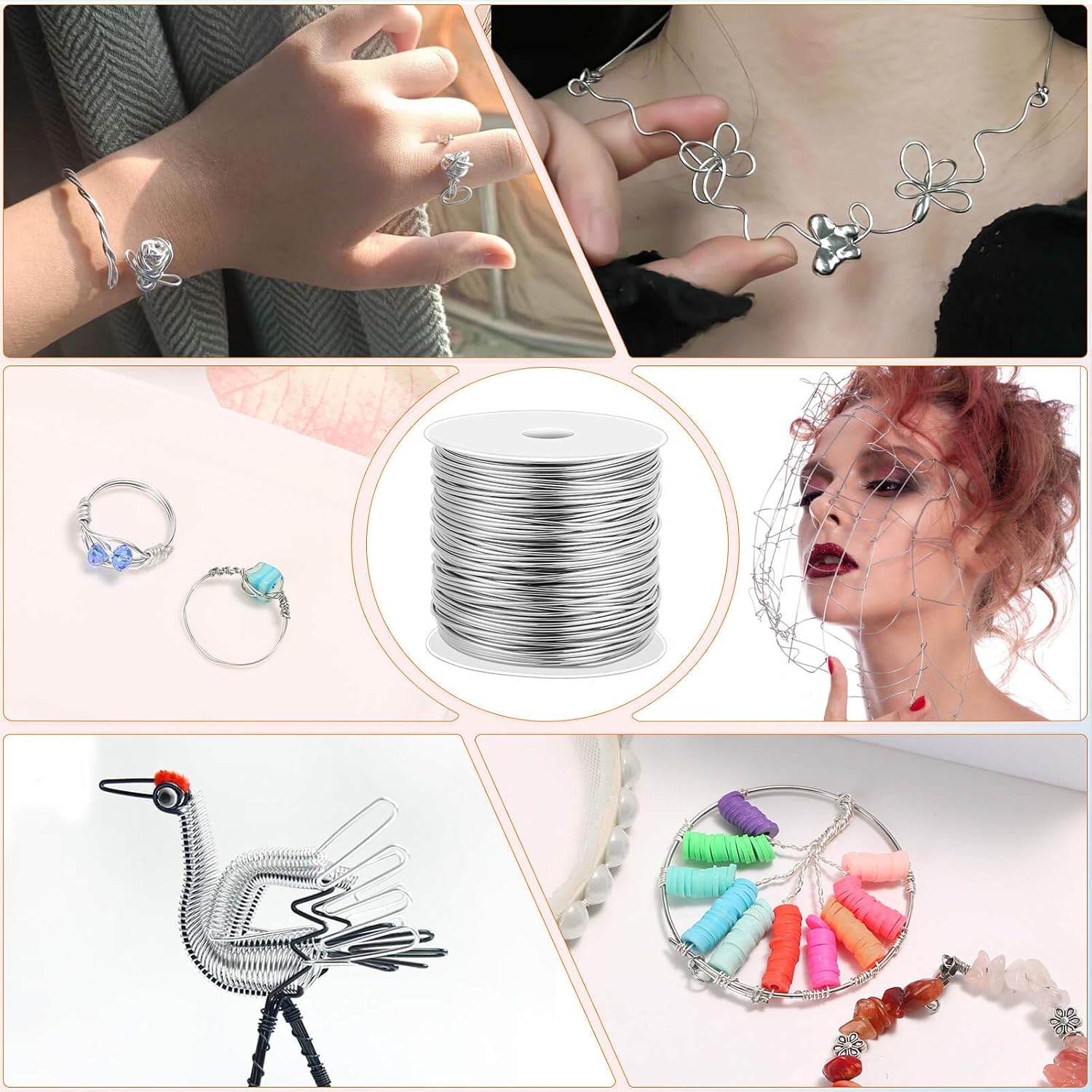 cridoz 18 Gauge Stainless Steel Wire for Jewelry Making, 1mm Baling Wire for Wrapping, Craft and Jewelry Making