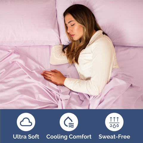 Full Size 4 Piece Sheet Set - Breathable & Cooling Sheets - Light Pink