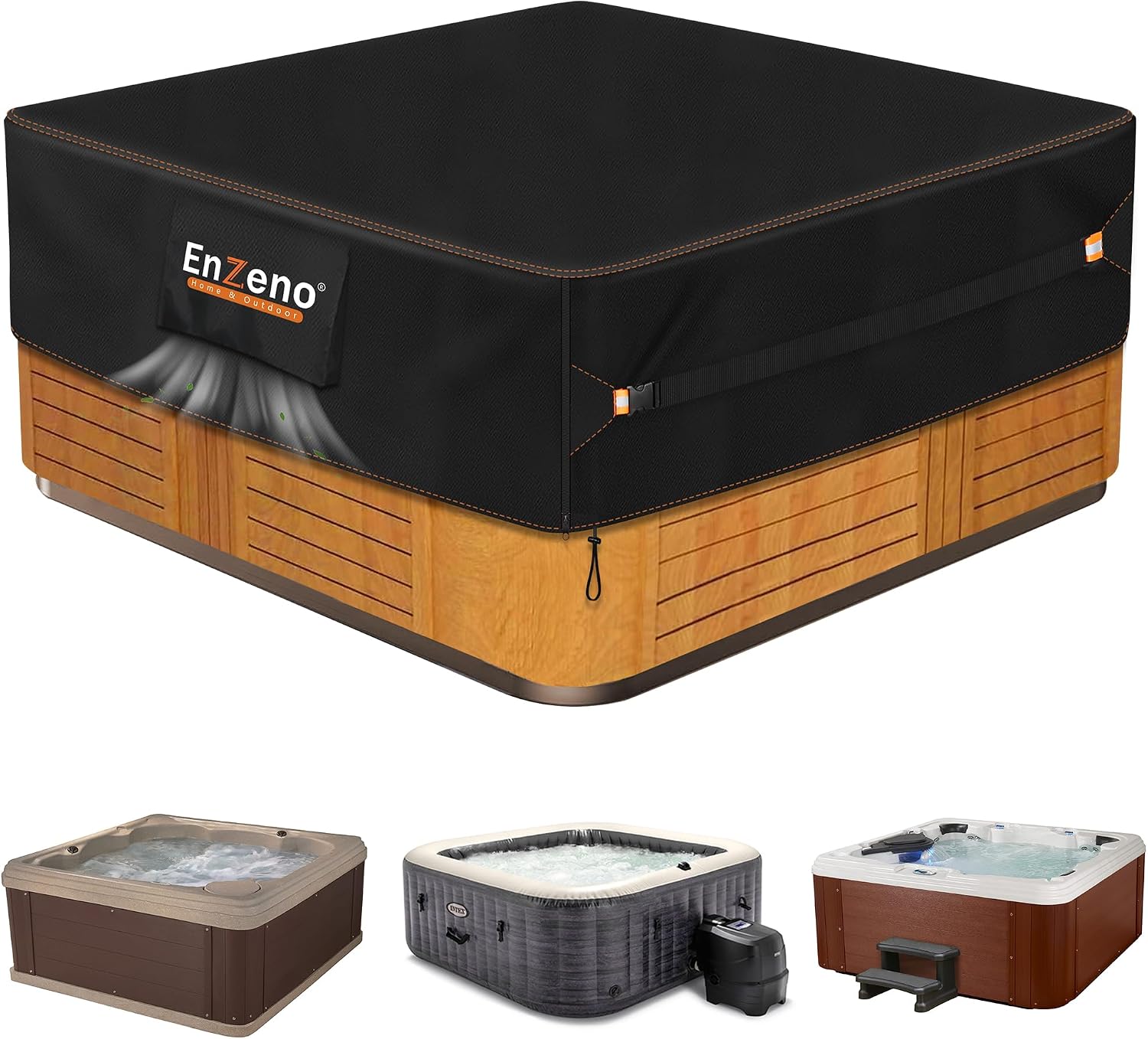Enzeno Outdoor Hot Tub SPA Cover,Protector Jacuzzi Cover Waterproof 73x73in