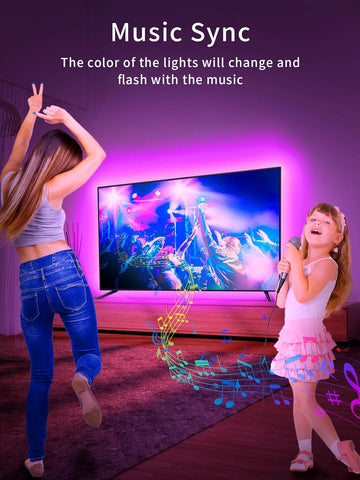 KANTUTOE TV LED Backlight, 9.84ft LED Lights for 32-45 Inch TV, RGB TV Backlight with Remote, Music Sync Bluetooth APP Control Strip Lights USB Powered for Bedroom Gaming Room Decor