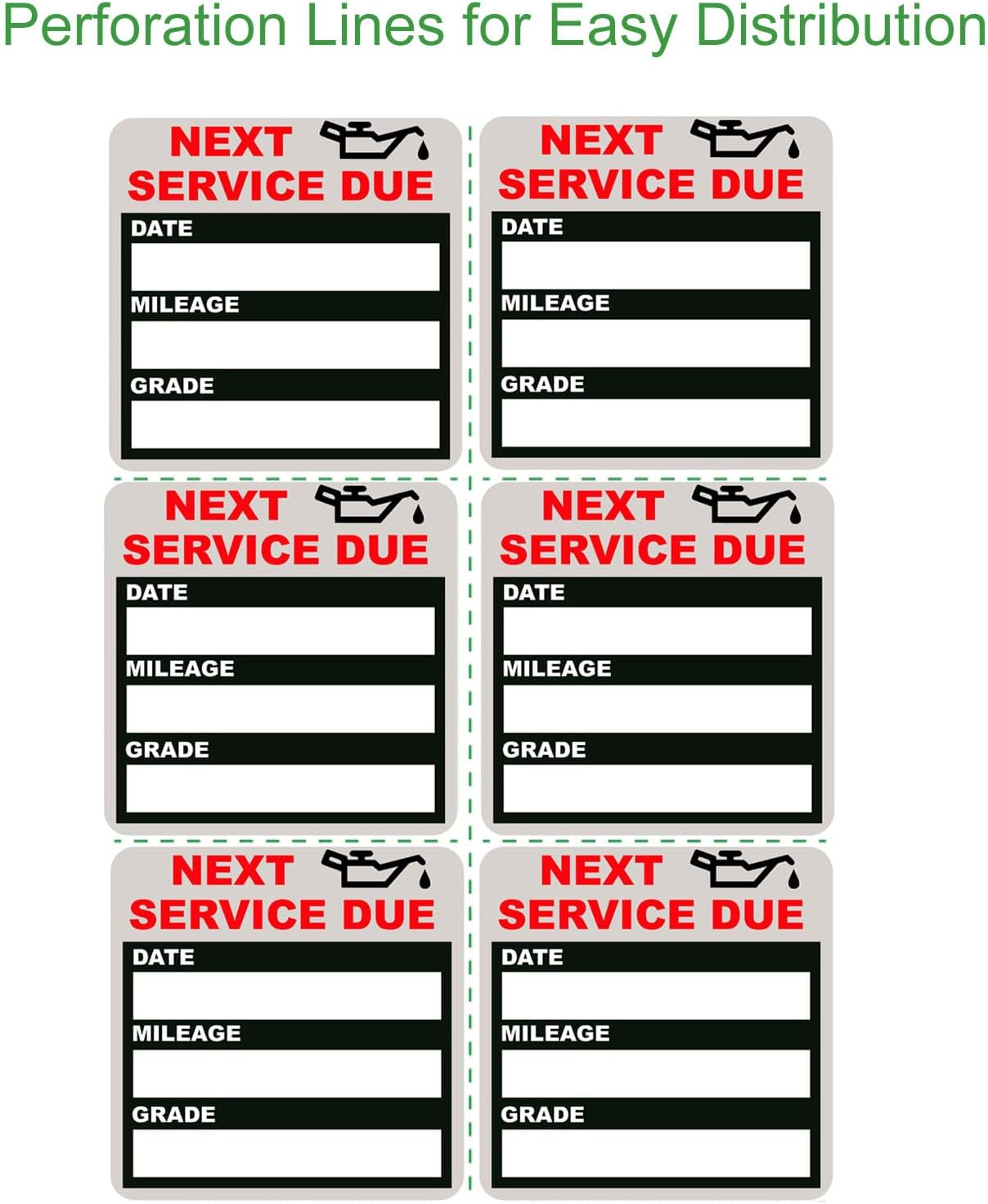 Oil Change Stickers Static Cling, 120pcs 2x2 in for Car Windshield