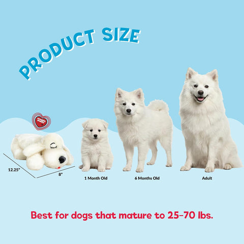 Snuggle Puppy Heartbeat Toy, Calming Comfort, Medium Breeds - Cream