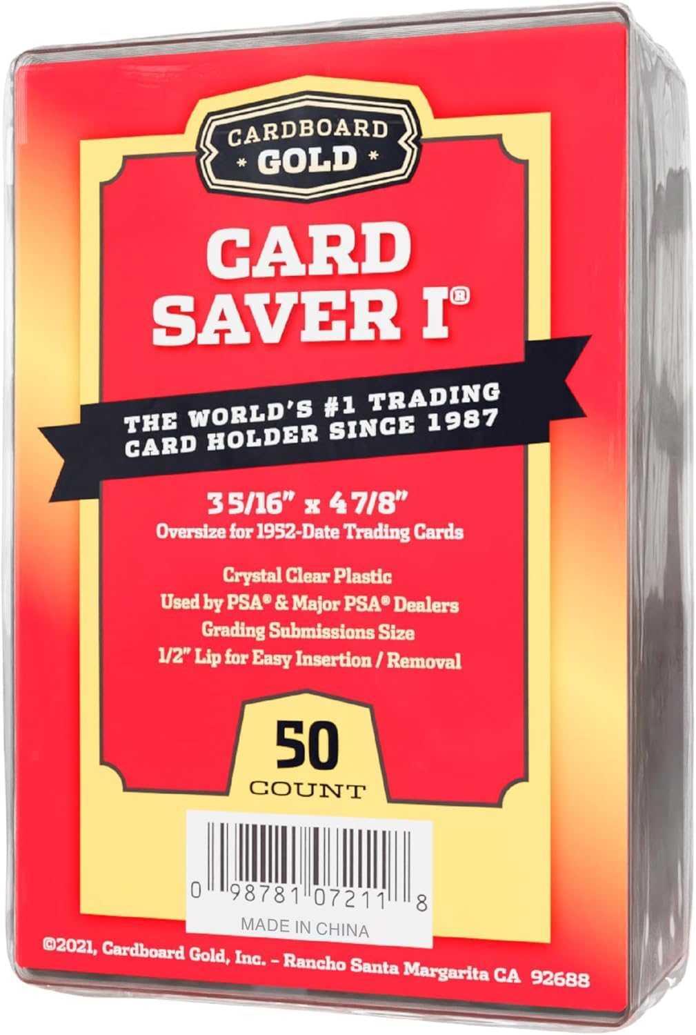 Cardboard Gold Card Saver 1 - Semi Rigid Card Holders - 50 Count